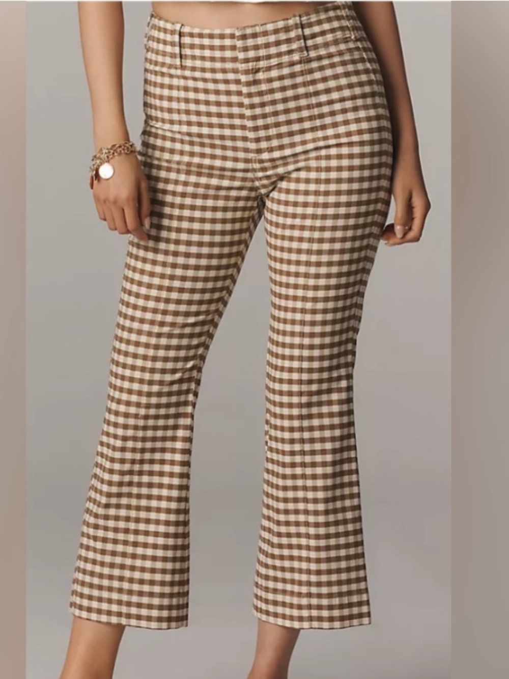 Anthropologie Maeve Gingham Ankle Pants - Picture 2 of 7